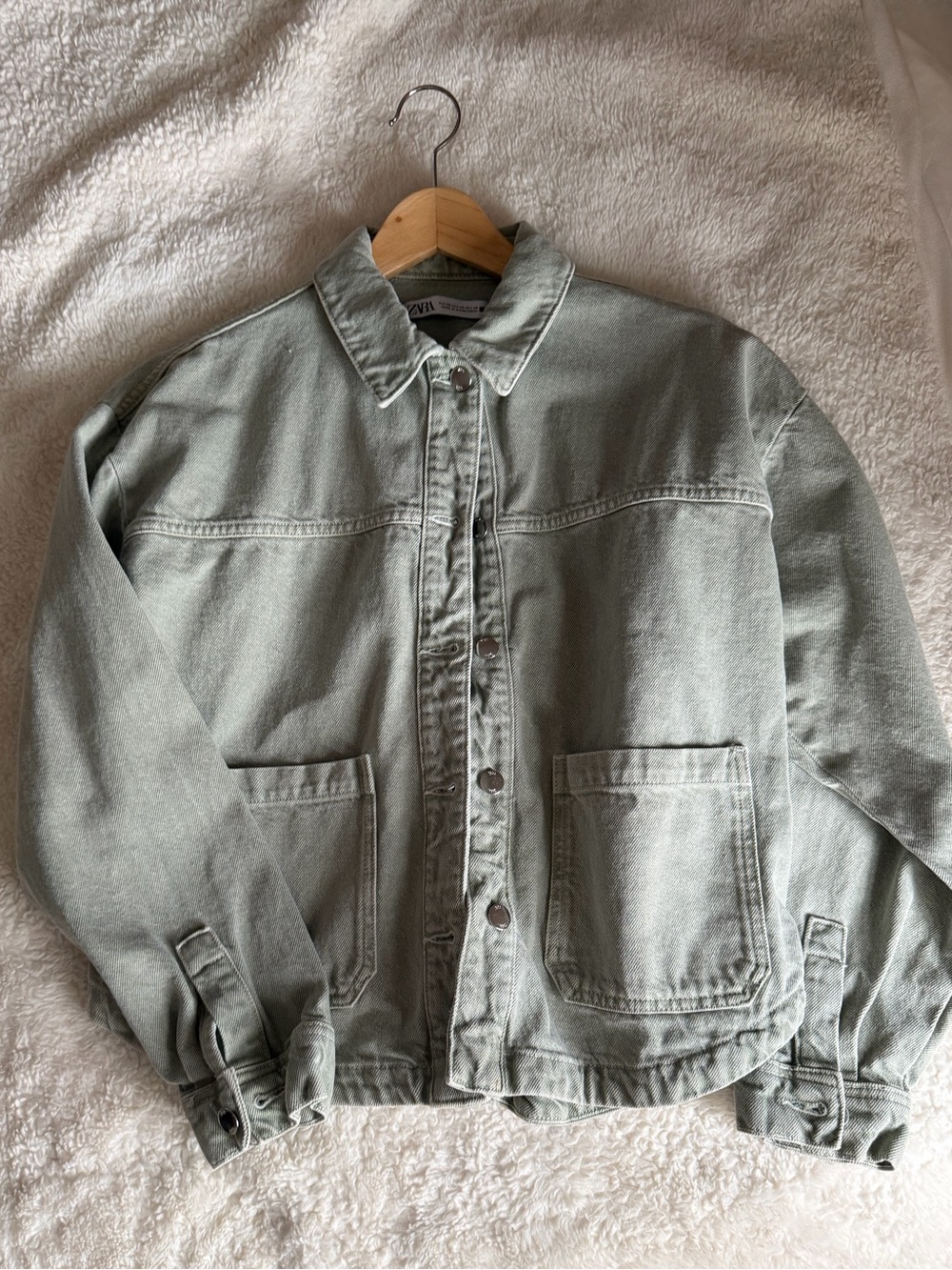 Zara Light Sage Green Workwear Jacket